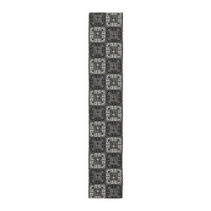 Gothic Checkered Tile Table Runner - Black & White - Red Finch Creations