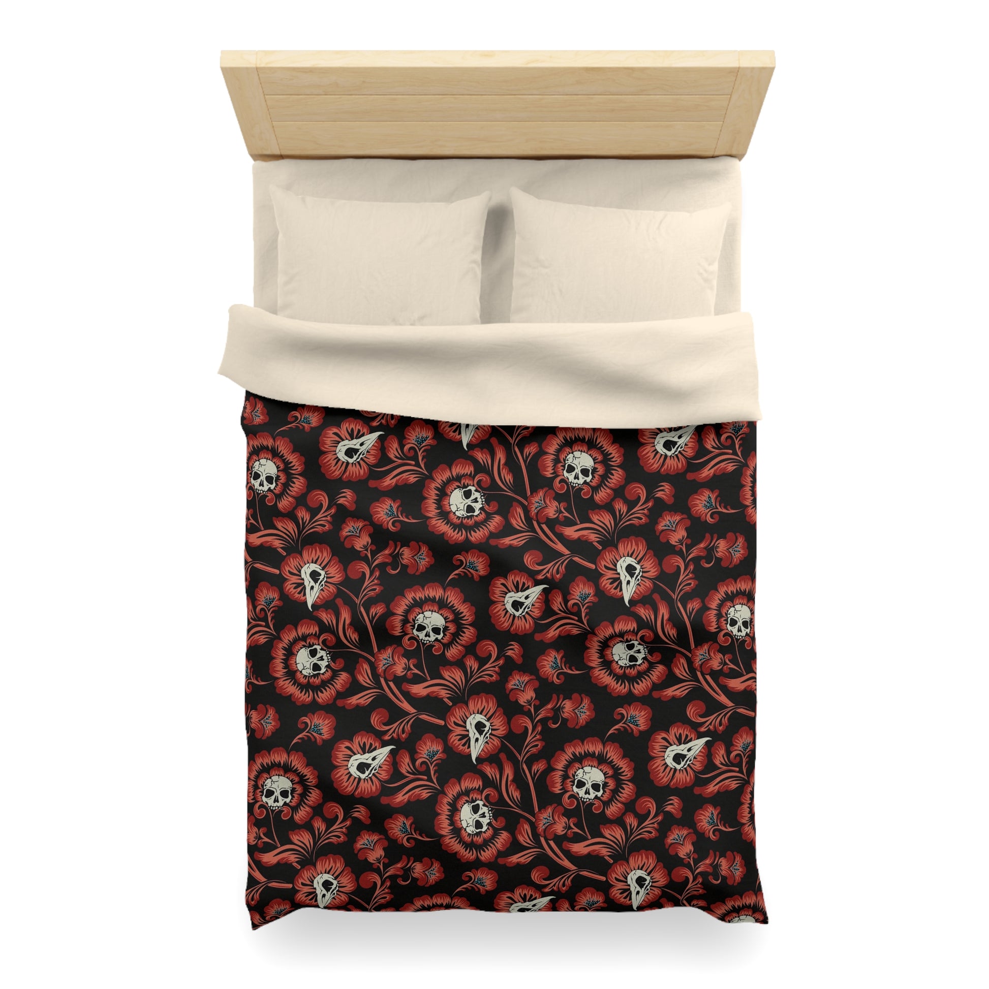 Gothic Floral Victorian Duvet Cover - Red - Red Finch Creations