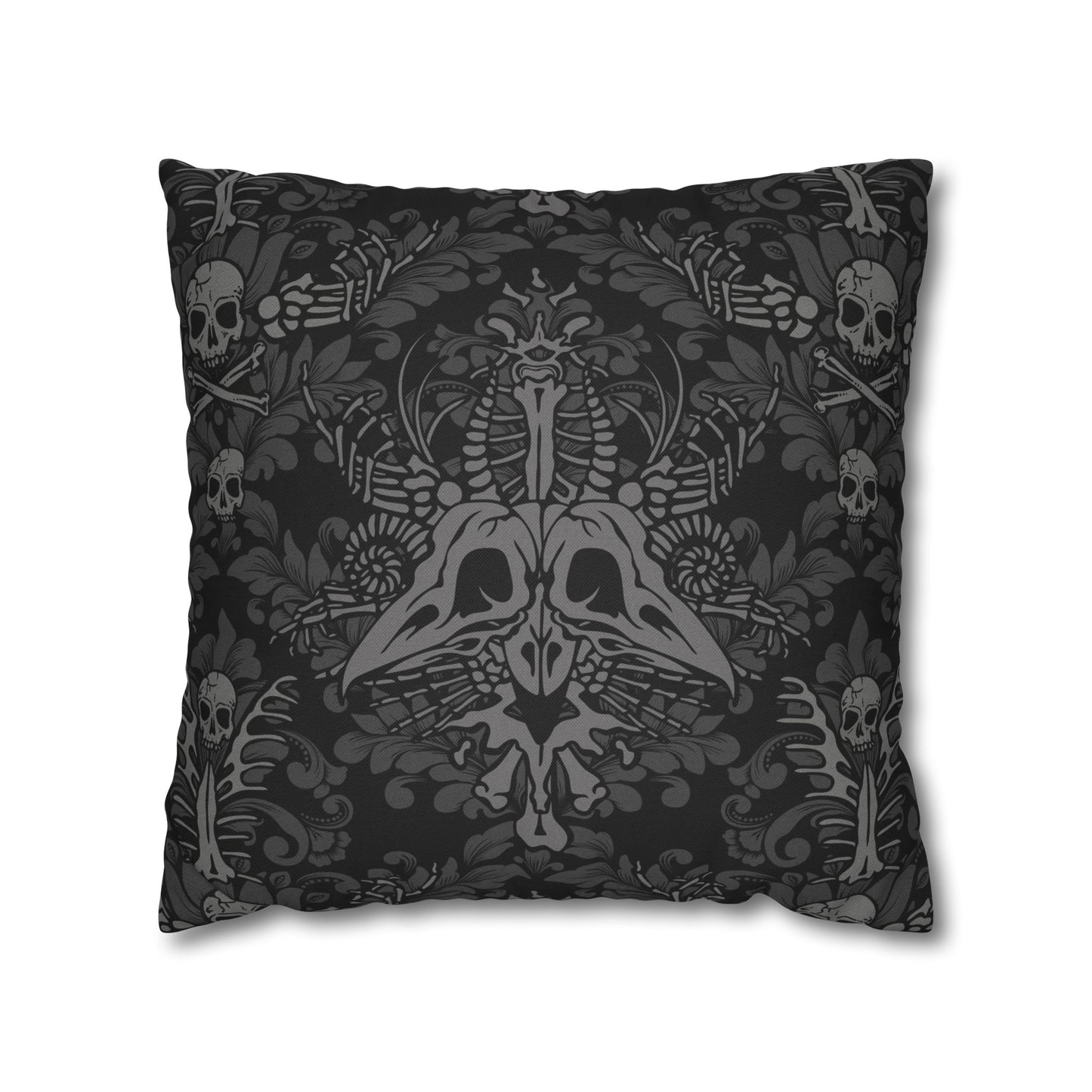 Damask Bones Square Throw Pillowcase - Red Finch Creations