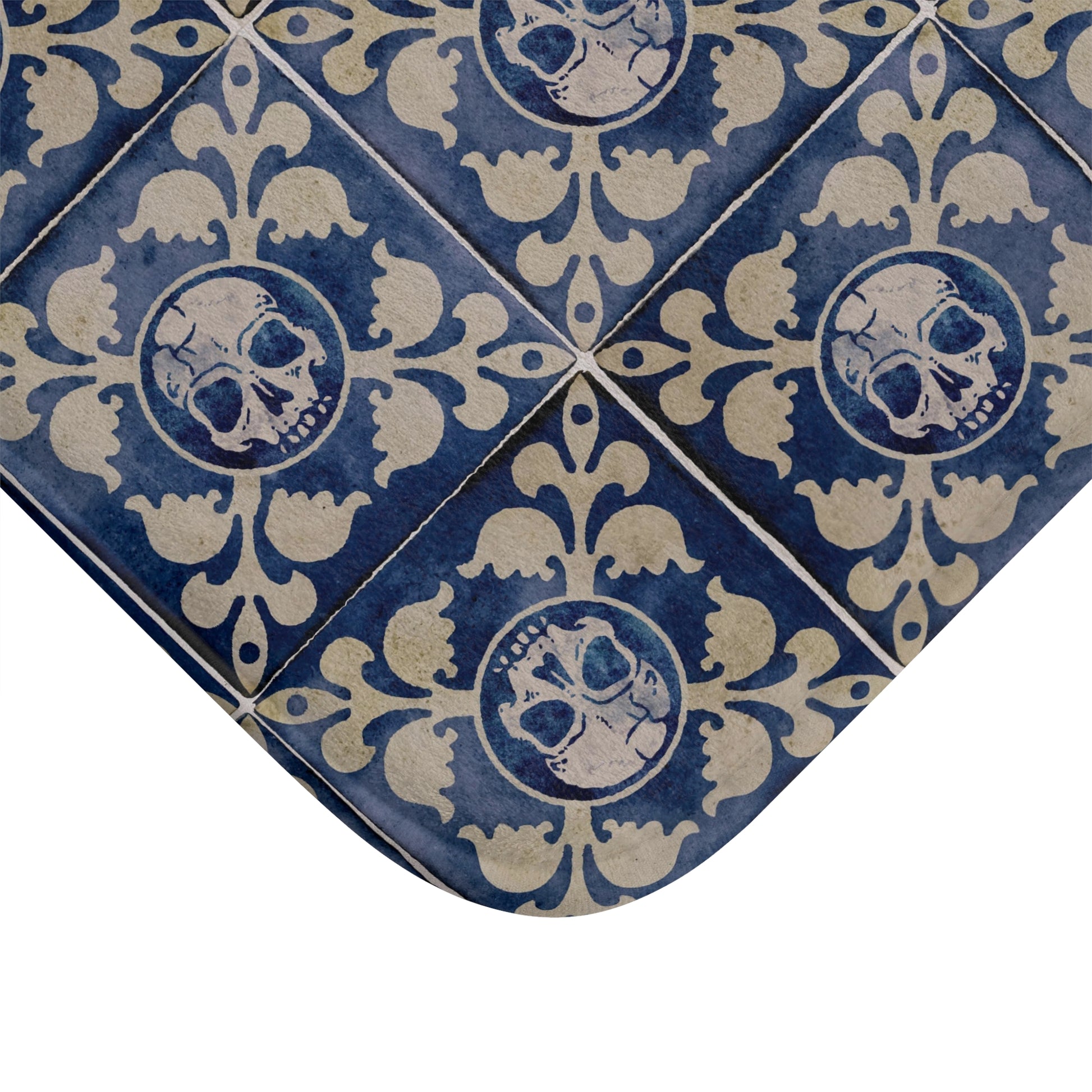 Macabre Moroccan Tile Bath Mat - Red Finch Creations