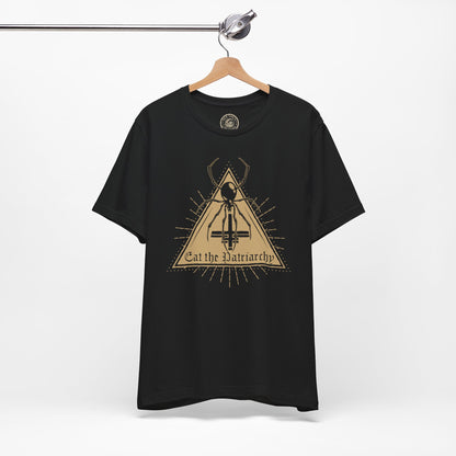 Eat the Patriarchy Black Widow T-shirt - Black + Gold - Red Finch Creations