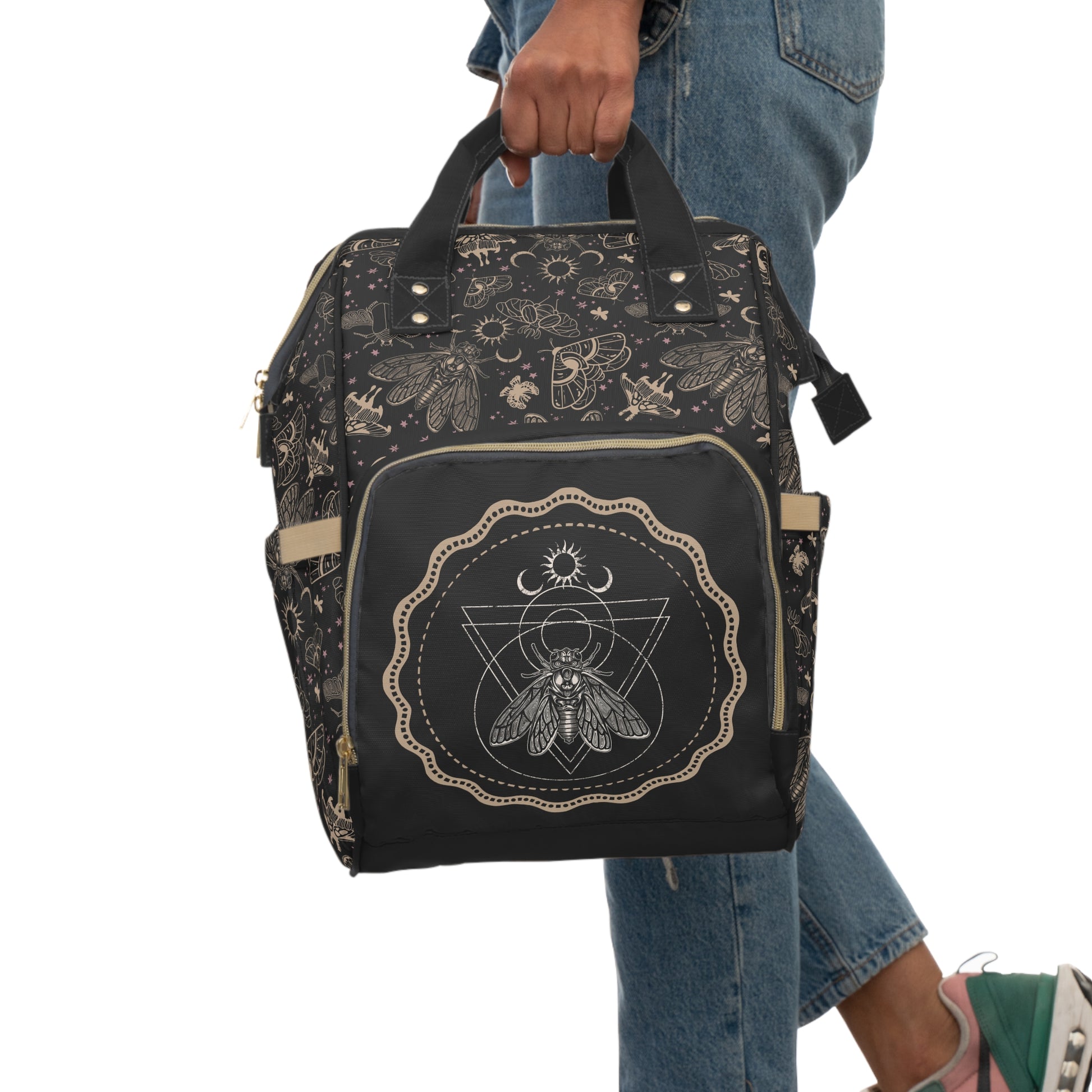 Occult Cicada Multifunctional Diaper Backpack - Red Finch Creations