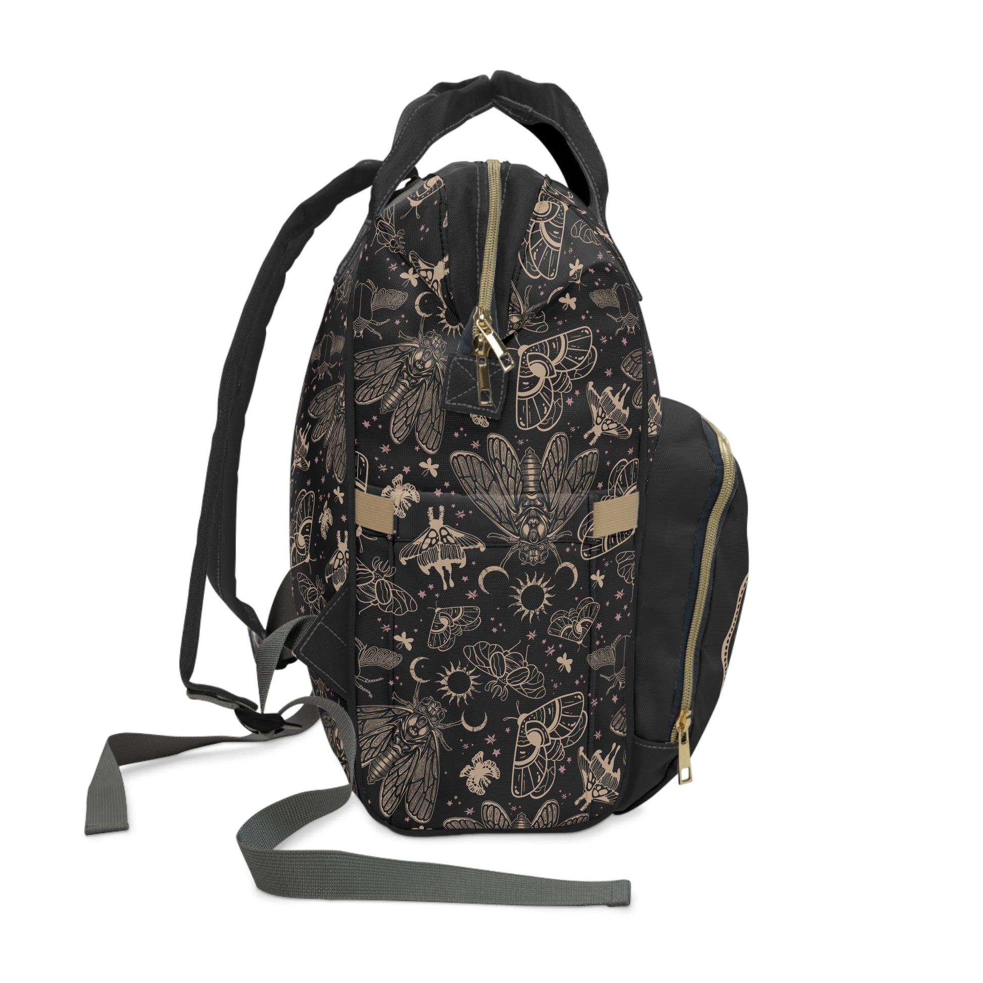 Occult Cicada Multifunctional Diaper Backpack - Red Finch Creations