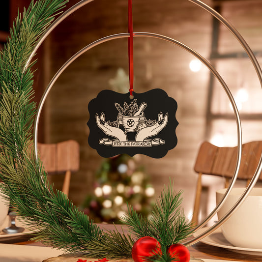 Hex the Patriarchy Ornament, Witchy Feminist Magic Spell Christmas Tree Bauble, Pro choice goth Keepsake Stocking Stuffer for Womens Rights
