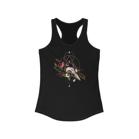 Forest Witch Floral Racerback Tanktop - Black - Red Finch Creations