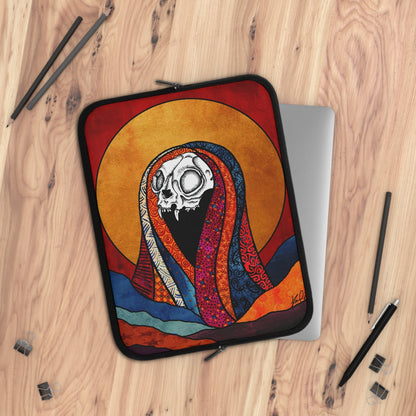 Gothic "Dead Saints" Cat Skull Neoprene Laptop Sleeve