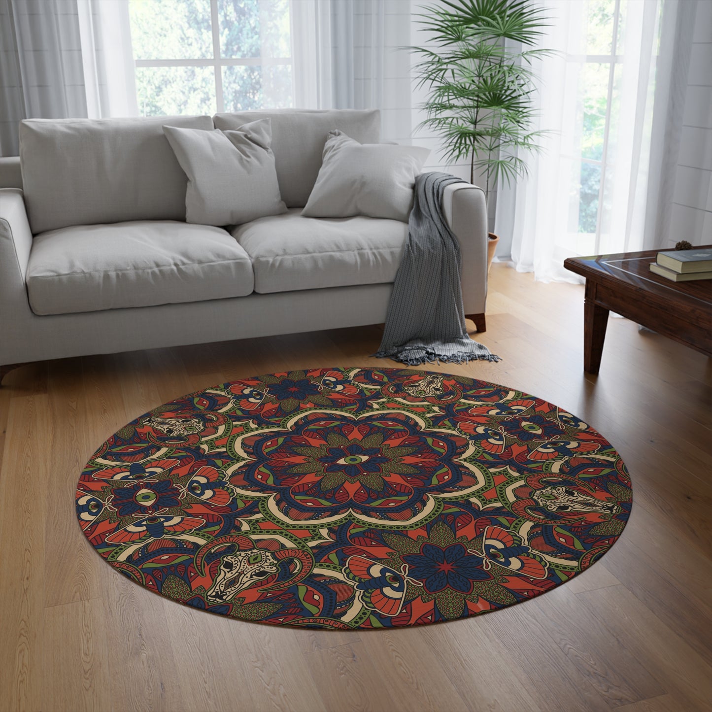 Occult Mandala Round Area Rug - Red Finch Creations