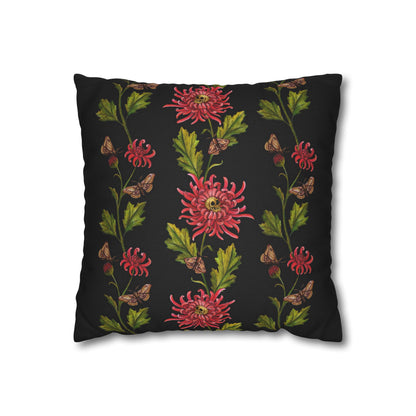 Chrysanthemum Moth Throw Pillow Cover - Red Finch Creations