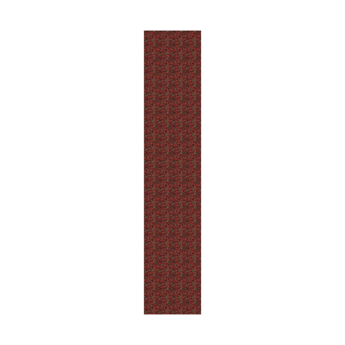 Autumn Floral Skeleton Wrapping Paper - Red