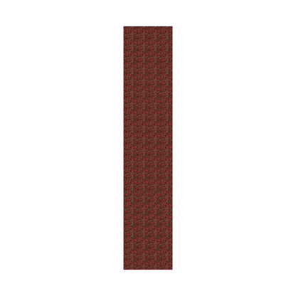 Autumn Floral Skeleton Wrapping Paper - Red