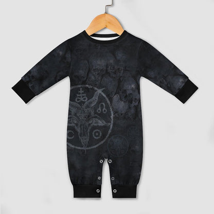 Occult Baphomet Long Sleeve Baby Romper - Red Finch Creations