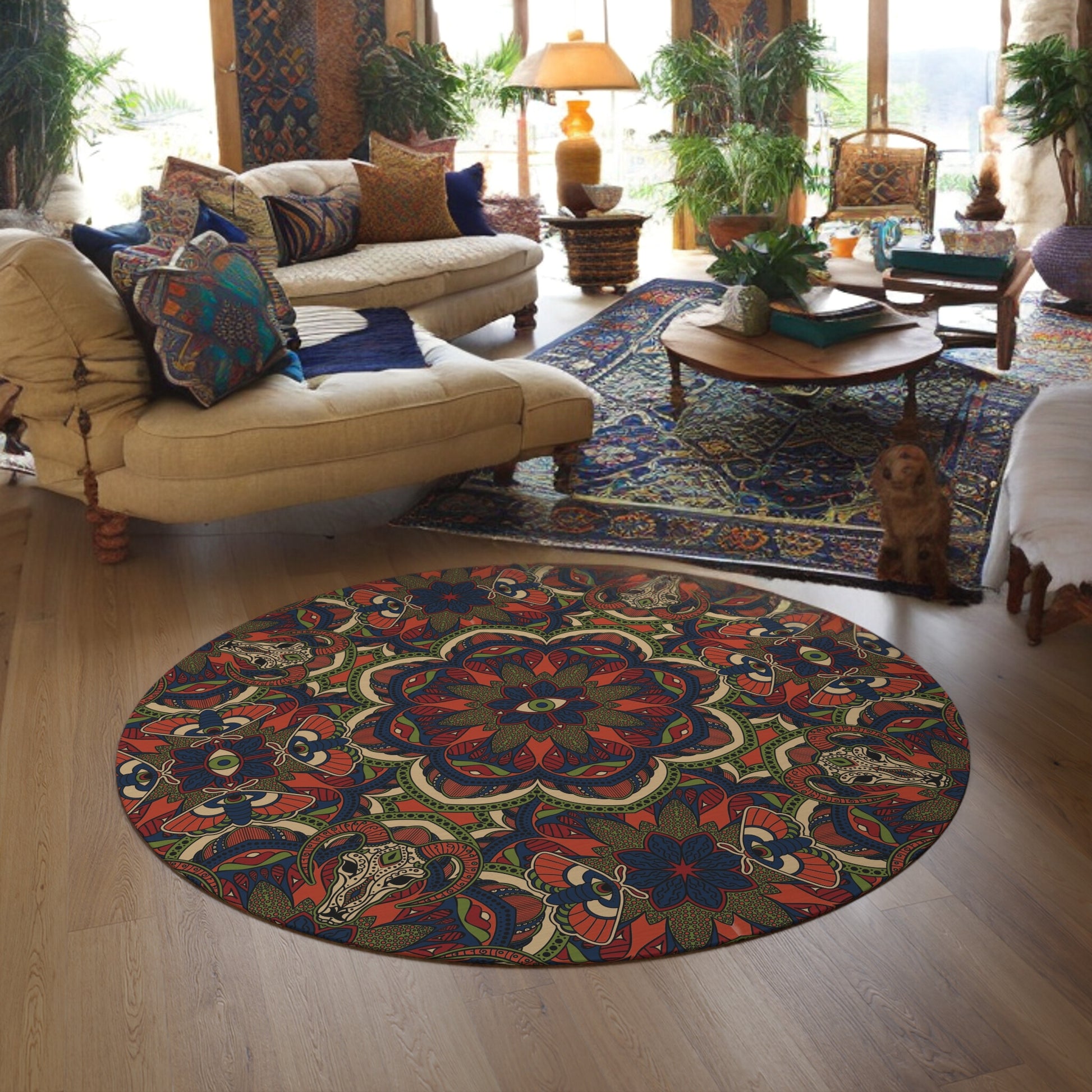 Occult Mandala Round Area Rug - Red Finch Creations