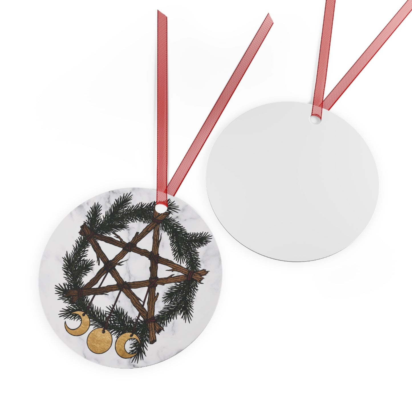 Yule Wreath Metal Ornaments
