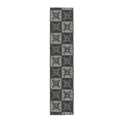 Gothic Checkered Tile Table Runner - Black & White - Red Finch Creations