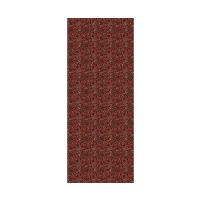 Autumn Floral Skeleton Wrapping Paper - Red