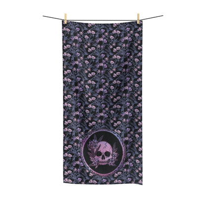 Pastel Goth Floral Bath or Beach Towel - Pink - Red Finch Creations