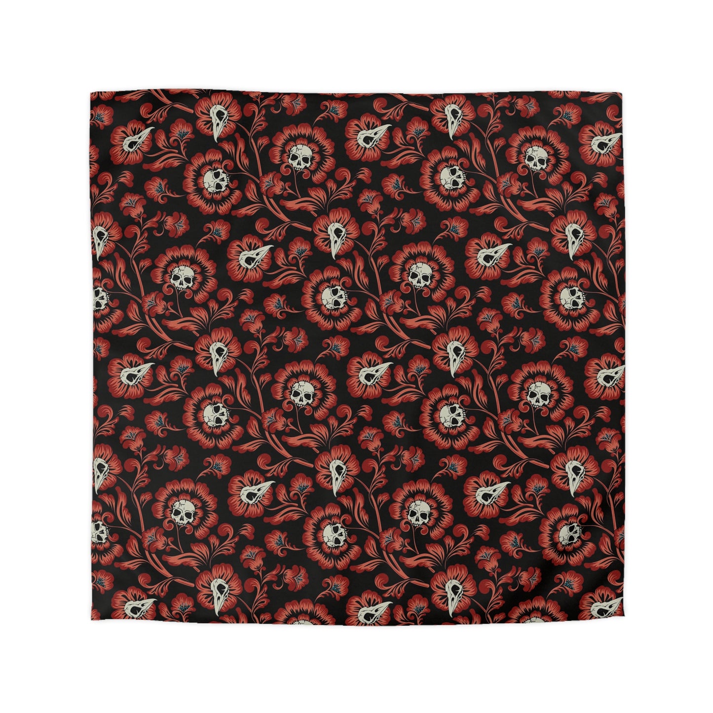 Gothic Floral Victorian Duvet Cover - Red - Red Finch Creations