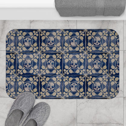 Macabre Moroccan Tile Bath Mat - Red Finch Creations