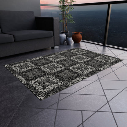 Gothic Checkered Indoor/Outdoor Area Rug - Red Finch Creations