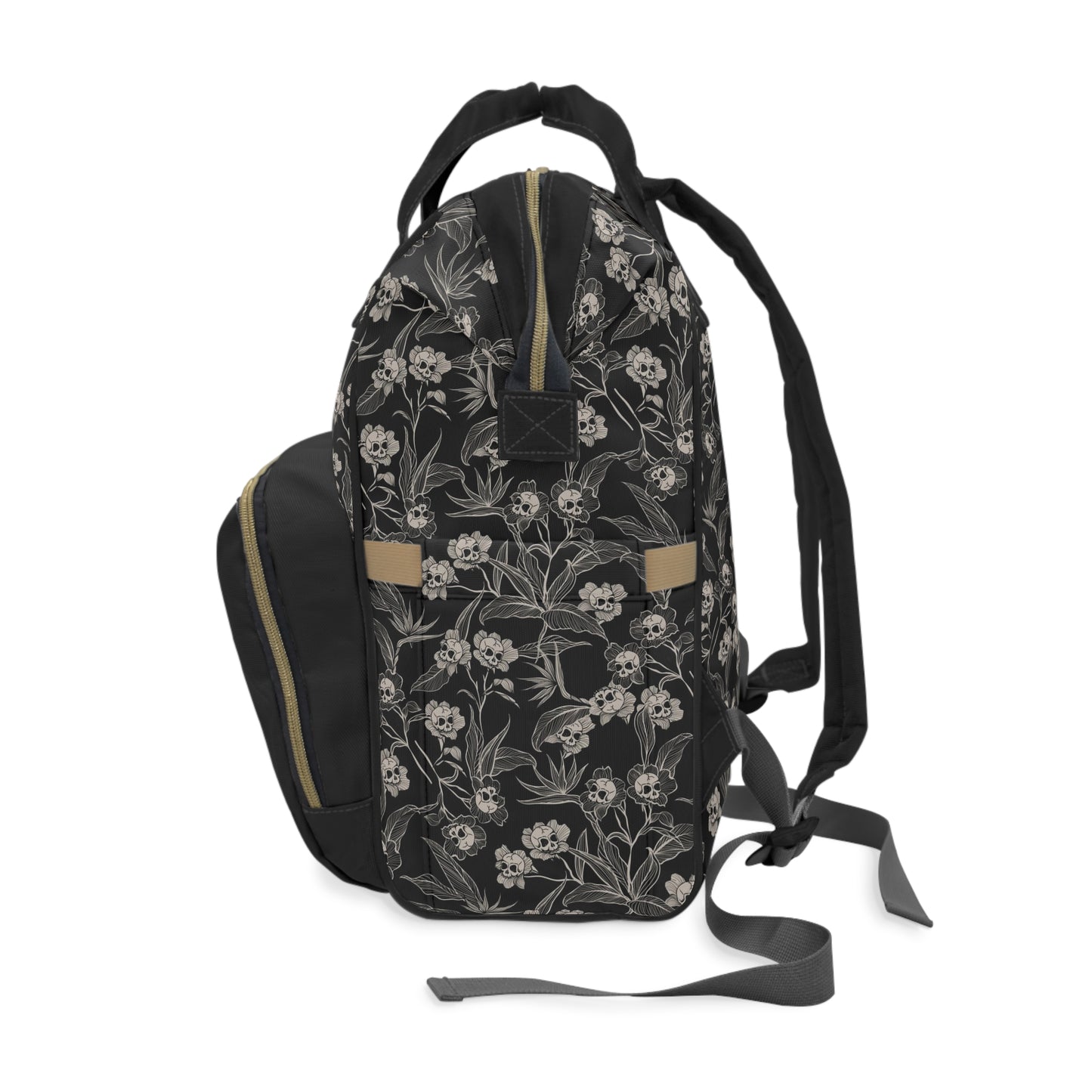 Gothic Floral Poison Oleander Multifunctional Diaper Backpack - Red Finch Creations