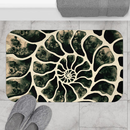 Macabre Ammonite Skull Bath Mat - Red Finch Creations