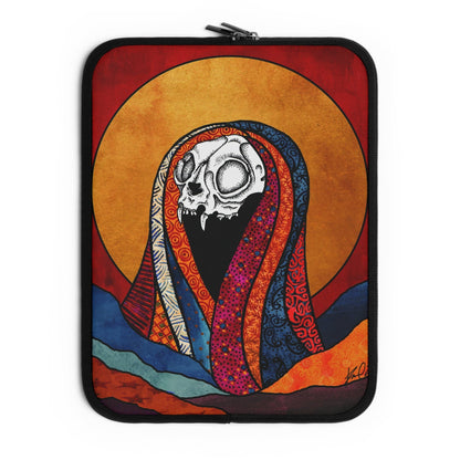 Gothic "Dead Saints" Cat Skull Neoprene Laptop Sleeve