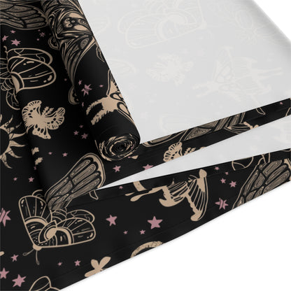 Witchy Cicada Table Runner - Black & Beige - Red Finch Creations