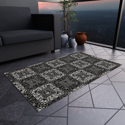 Gothic Checkered Indoor/Outdoor Area Rug - Red Finch Creations