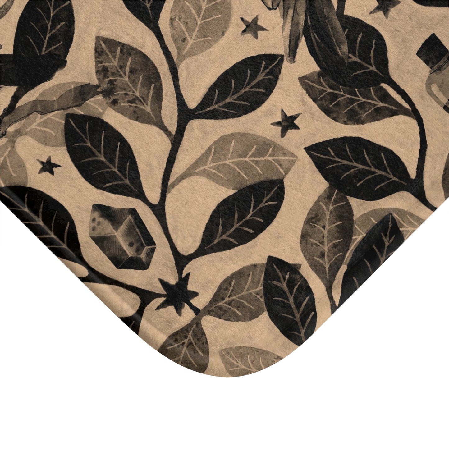Witchy Watercolor Raven Bath Mat - Beige - Red Finch Creations
