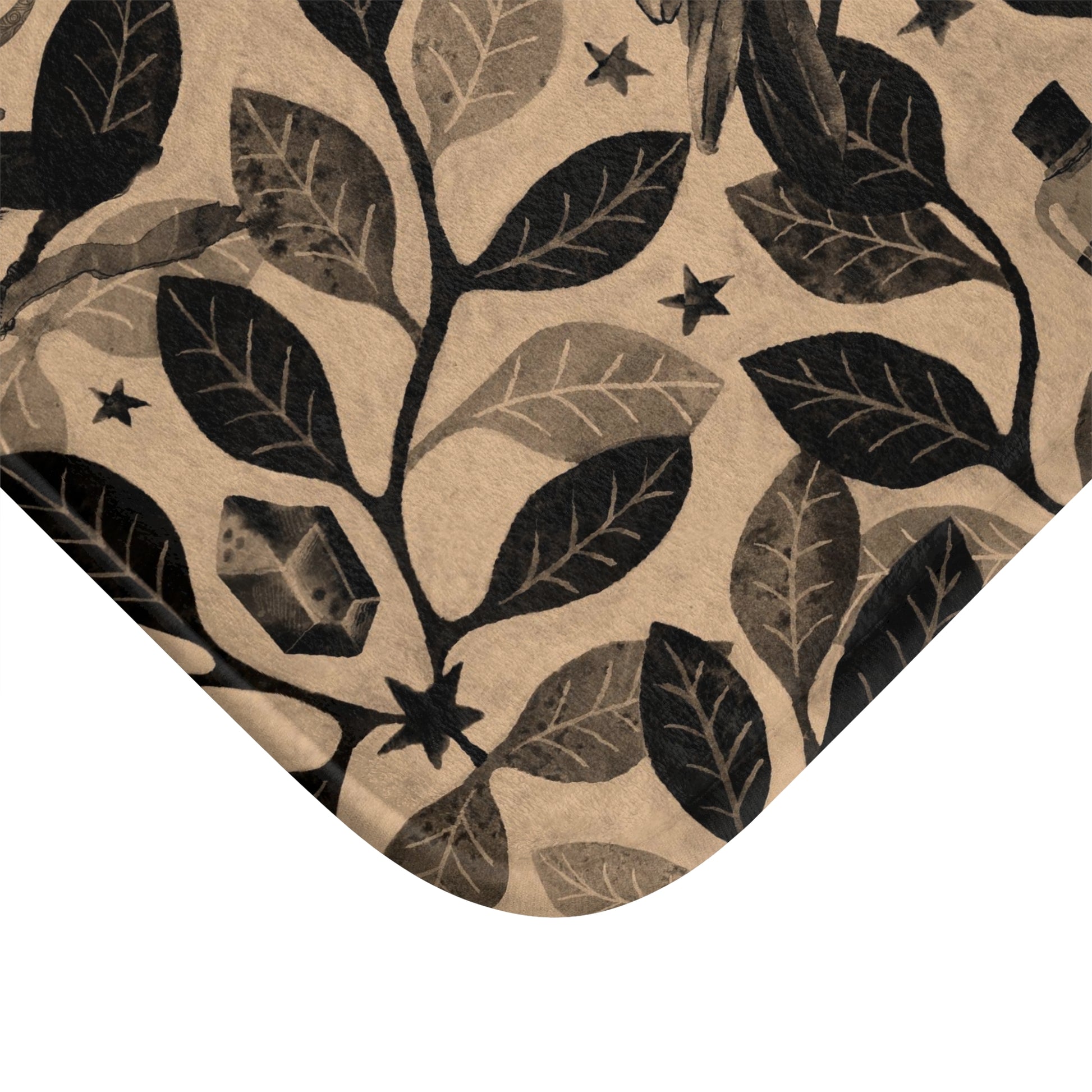 Witchy Watercolor Raven Bath Mat - Beige - Red Finch Creations