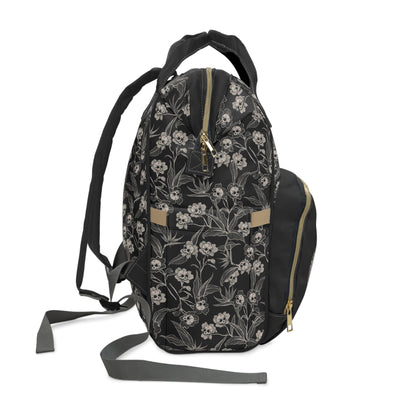 Gothic Floral Poison Oleander Multifunctional Diaper Backpack - Red Finch Creations