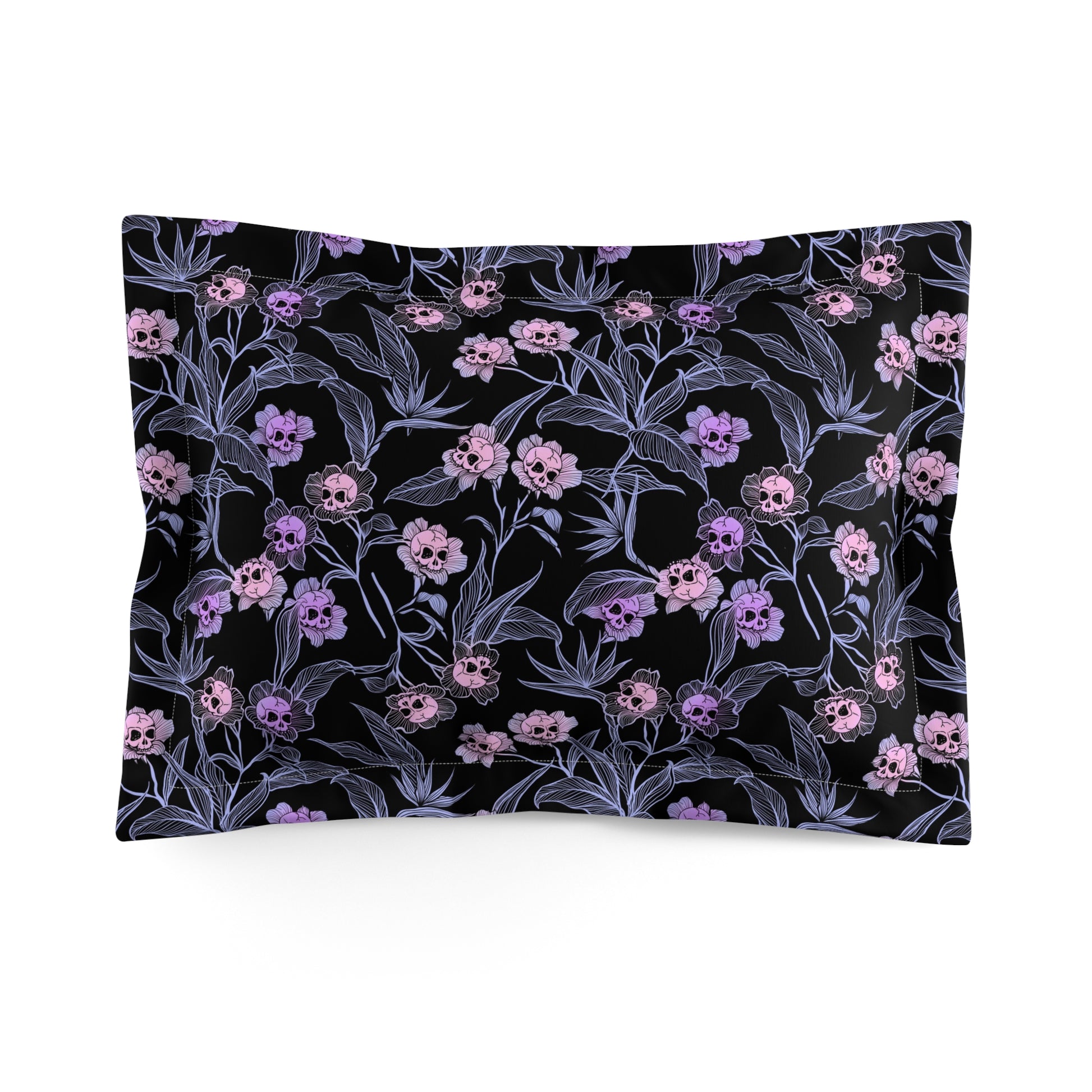 Pastel Goth Floral Microfiber Pillow Sham - 1pc Pink - Red Finch Creations