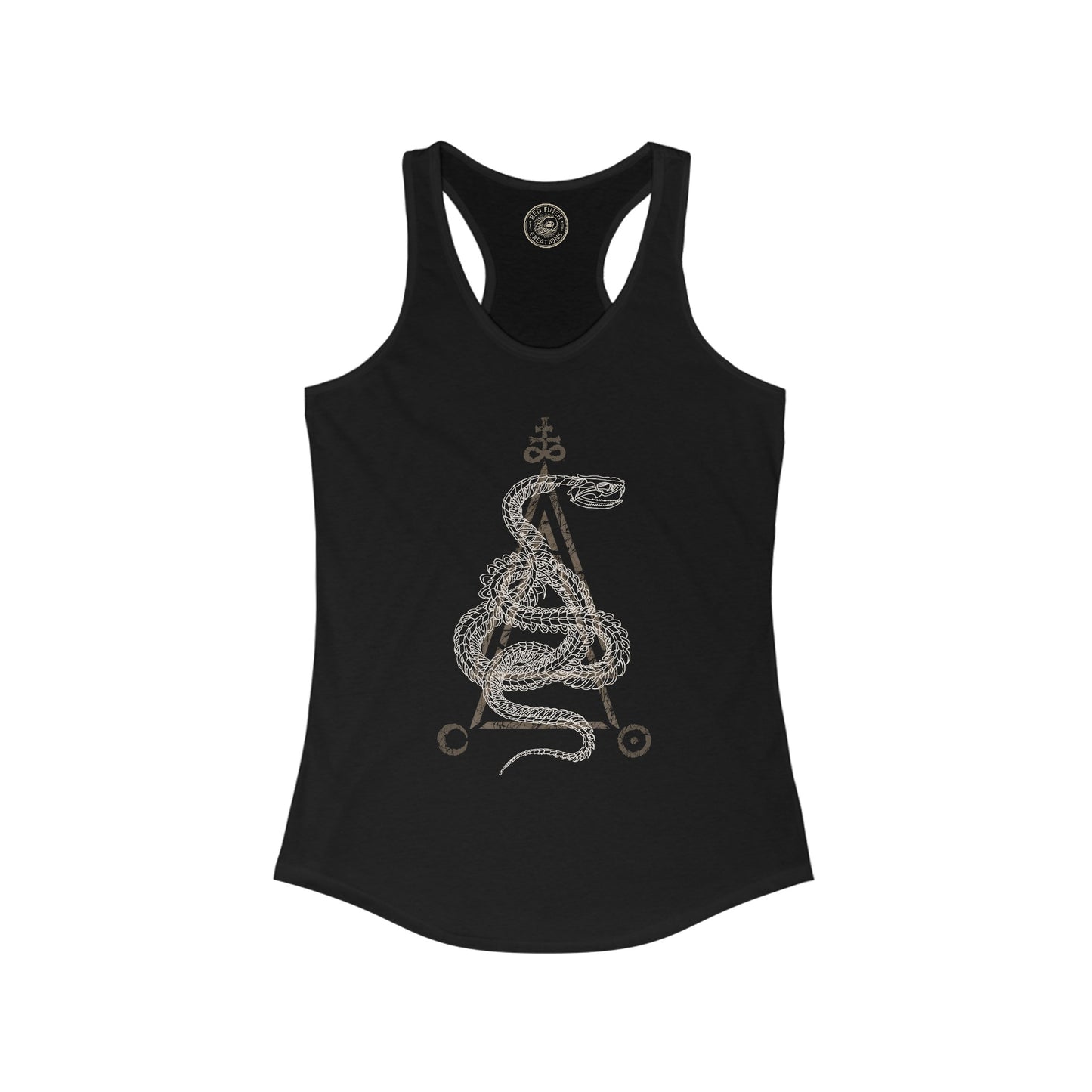 Occult Snake Skeleton Racerback Tank-top - Black - Red Finch Creations