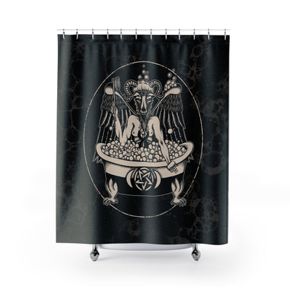 Bathomet Occult Humor Shower Curtain - Red Finch Creations