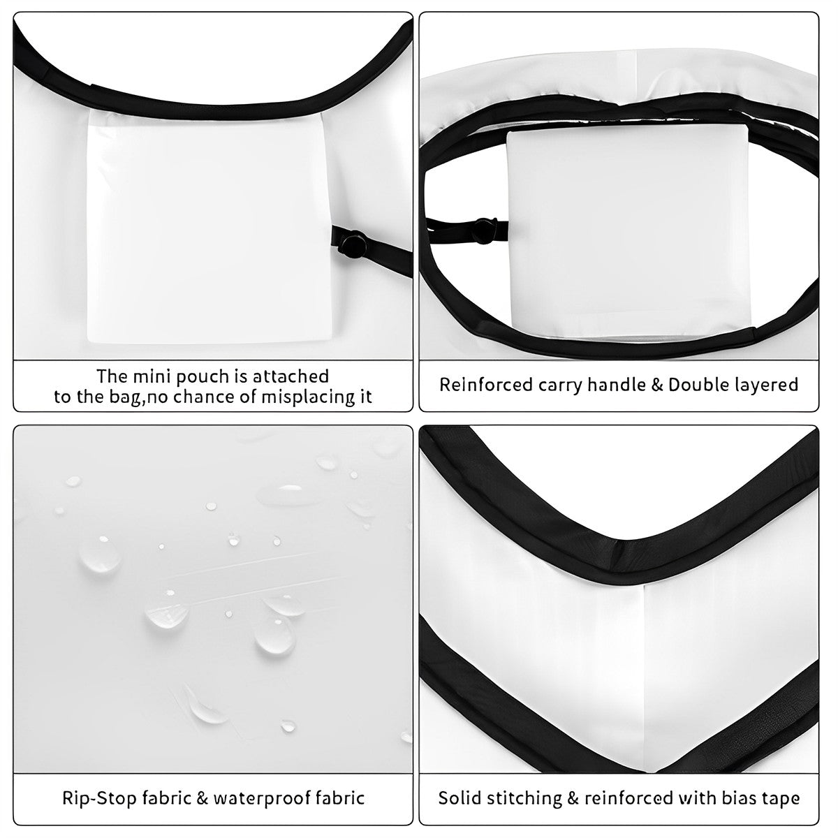 Green Witchy Raven Folding Reusable Grocery Bag