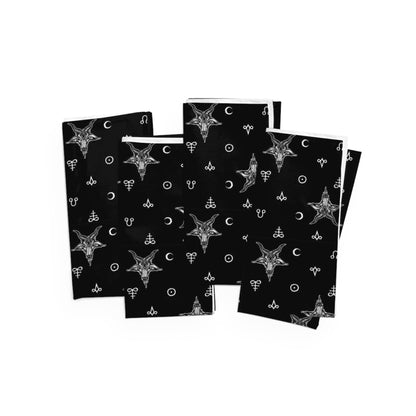 Satanic Elements Cloth Napkins - Black - Red Finch Creations