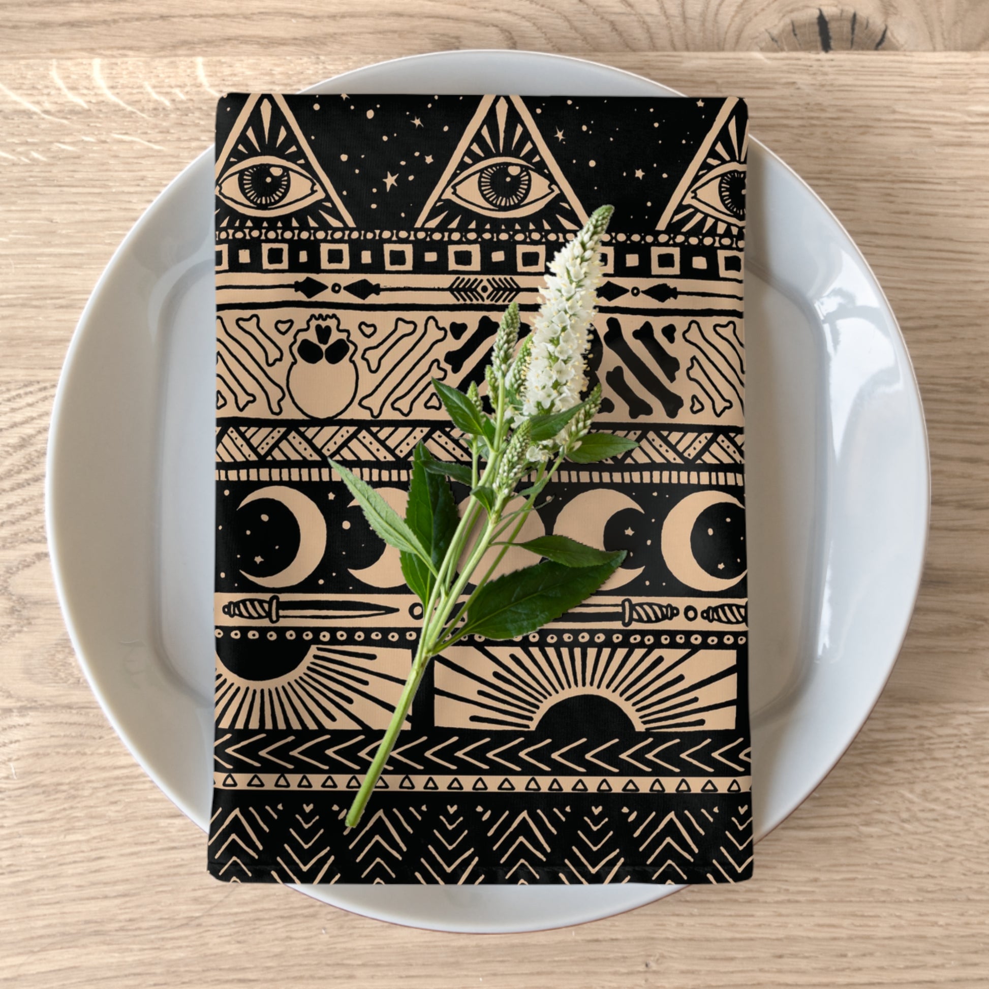 Witchy Boho Striped Cloth Napkins - Red Finch Creations