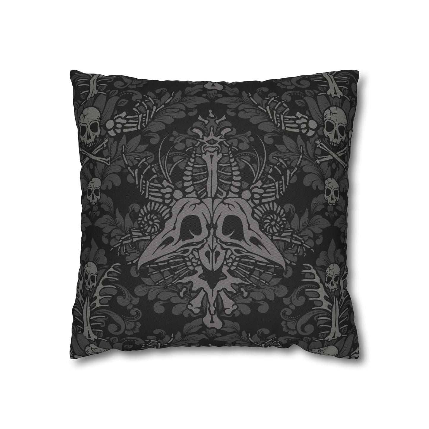 Damask Bones Square Throw Pillowcase - Red Finch Creations