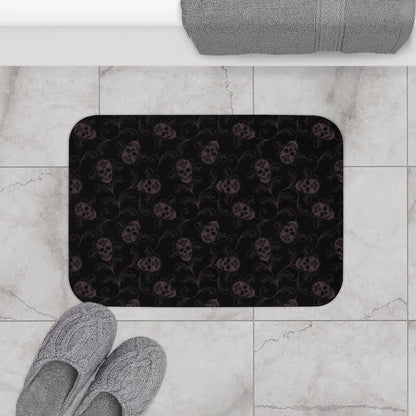 Dark Filigree Skull Bath Mat - Red Finch Creations