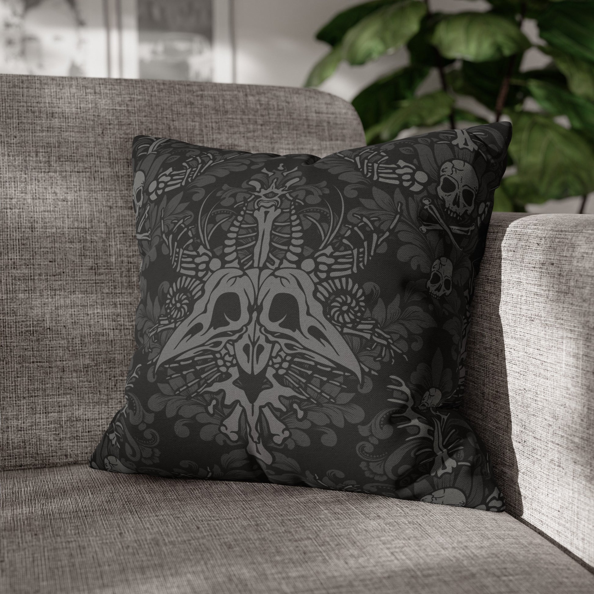 Damask Bones Square Throw Pillowcase - Red Finch Creations