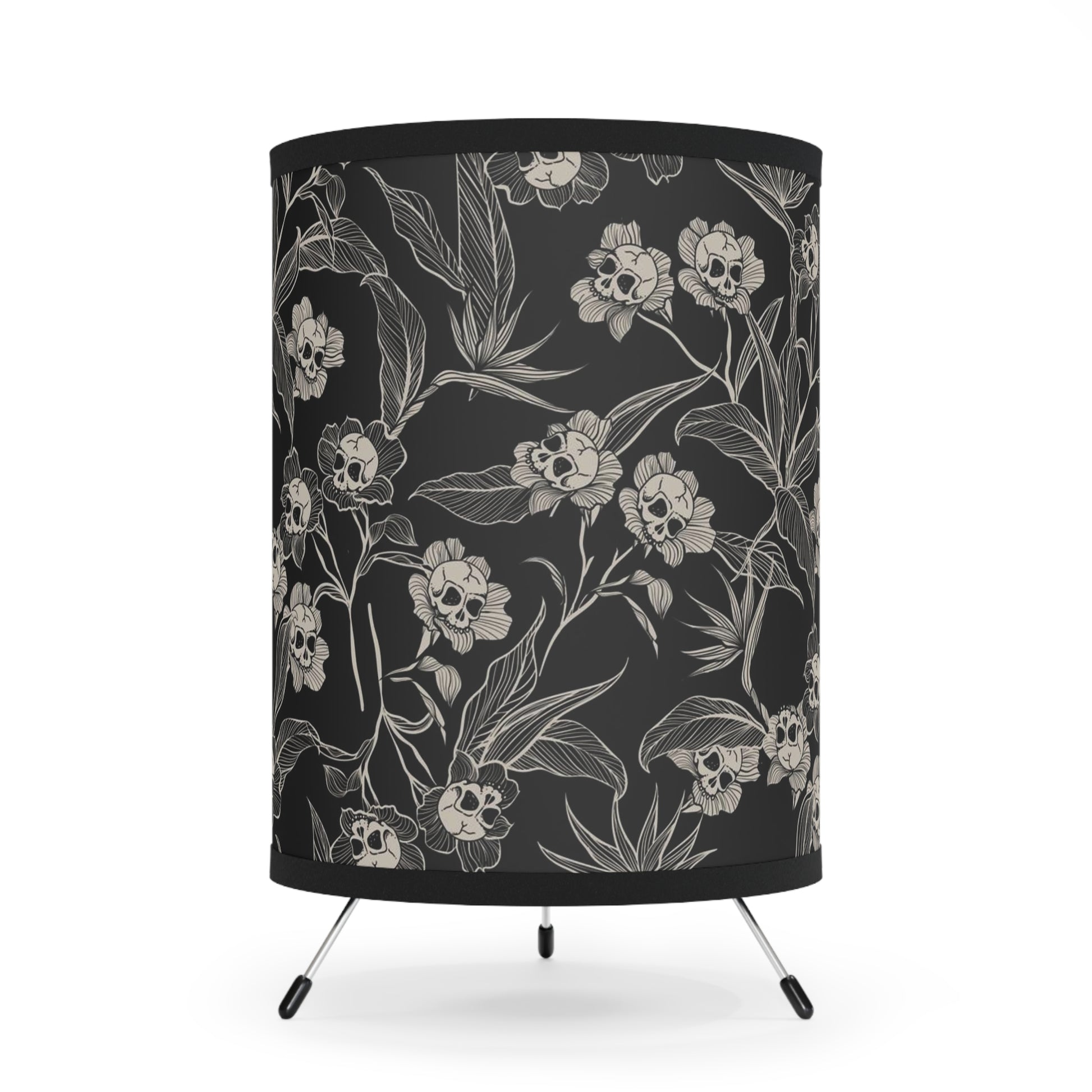 Gothic Floral Tripod Lamp, US/CA plug - Red Finch Creations