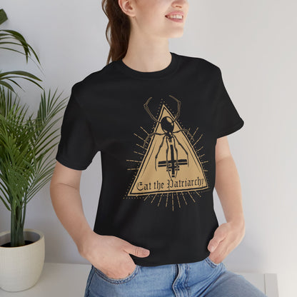 Eat the Patriarchy Black Widow T-shirt - Black + Gold - Red Finch Creations