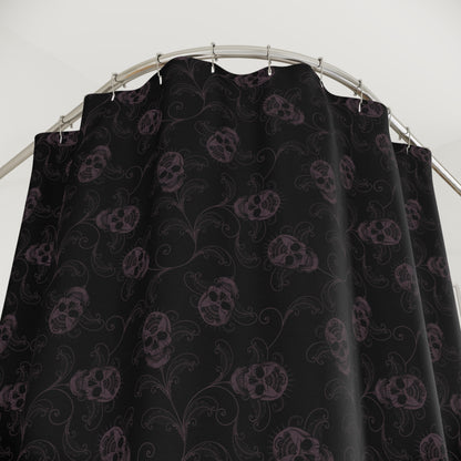 Dark Filigree skull Shower Curtains - Red Finch Creations