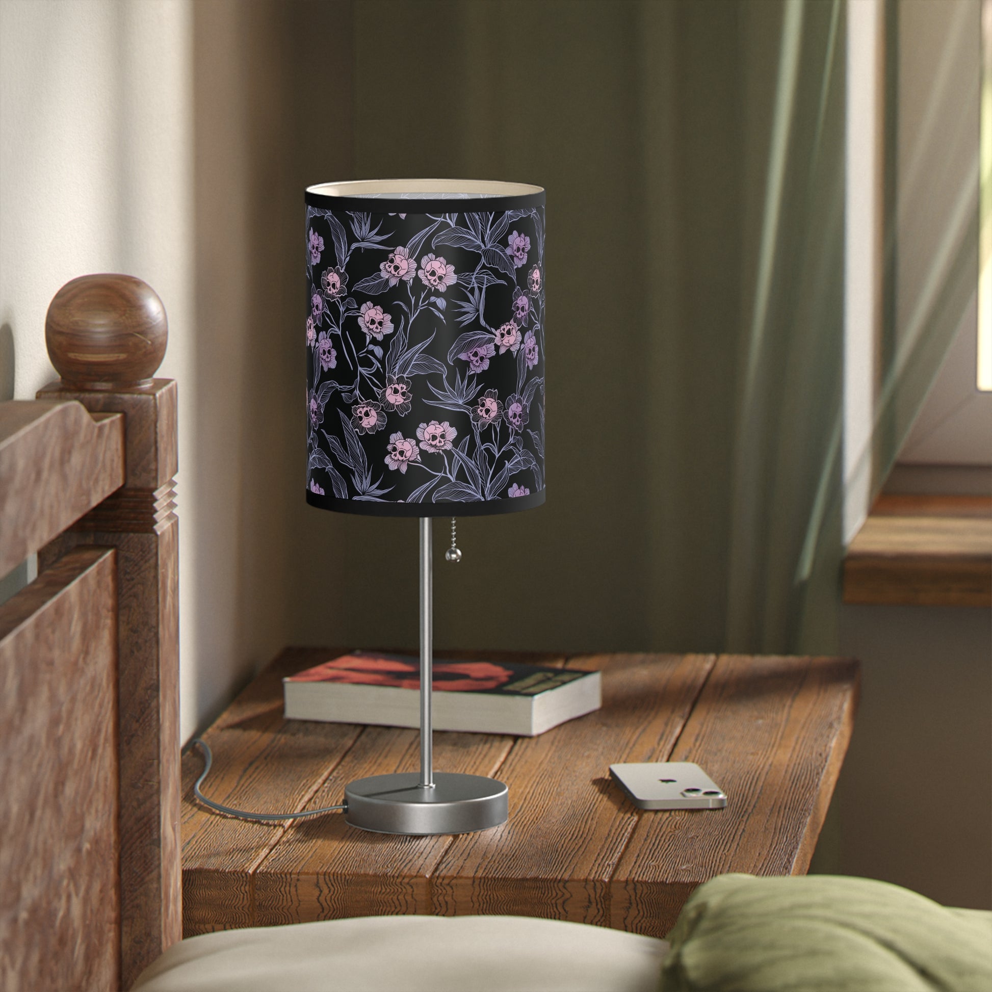 Pastel Goth Floral Stand Lamp, US|CA plug - Red Finch Creations