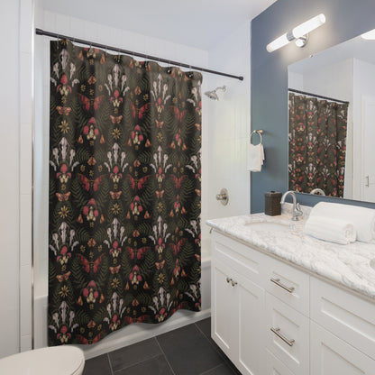 Mushroom + Skull Shower Curtain