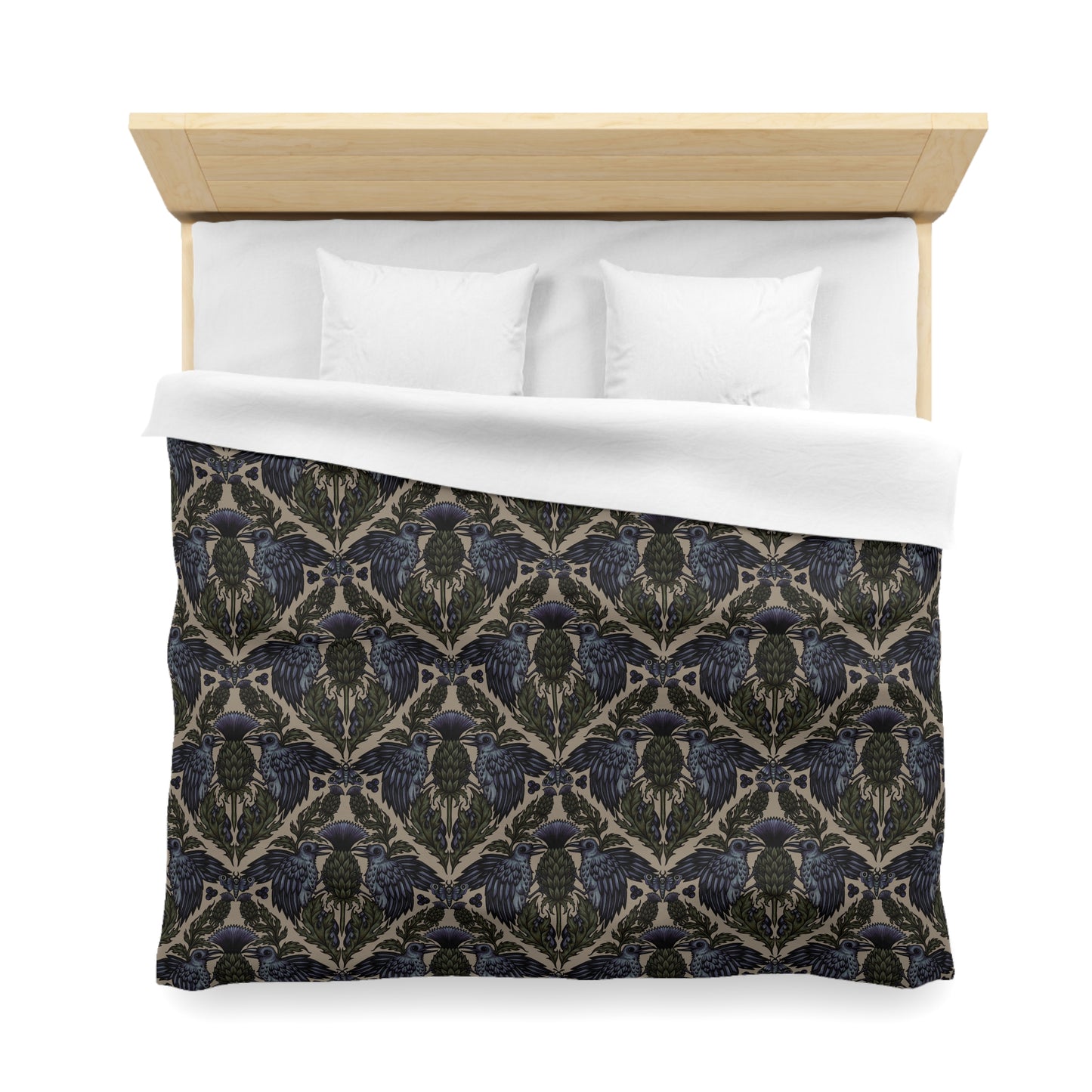 Art Nouveau Raven Thistle Duvet Cover - Multi-Color
