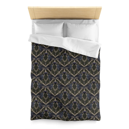 Art Nouveau Raven Thistle Duvet Cover - Multi-Color
