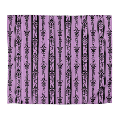 Baroque Dancing Skeleton Duvet Cover - Pink