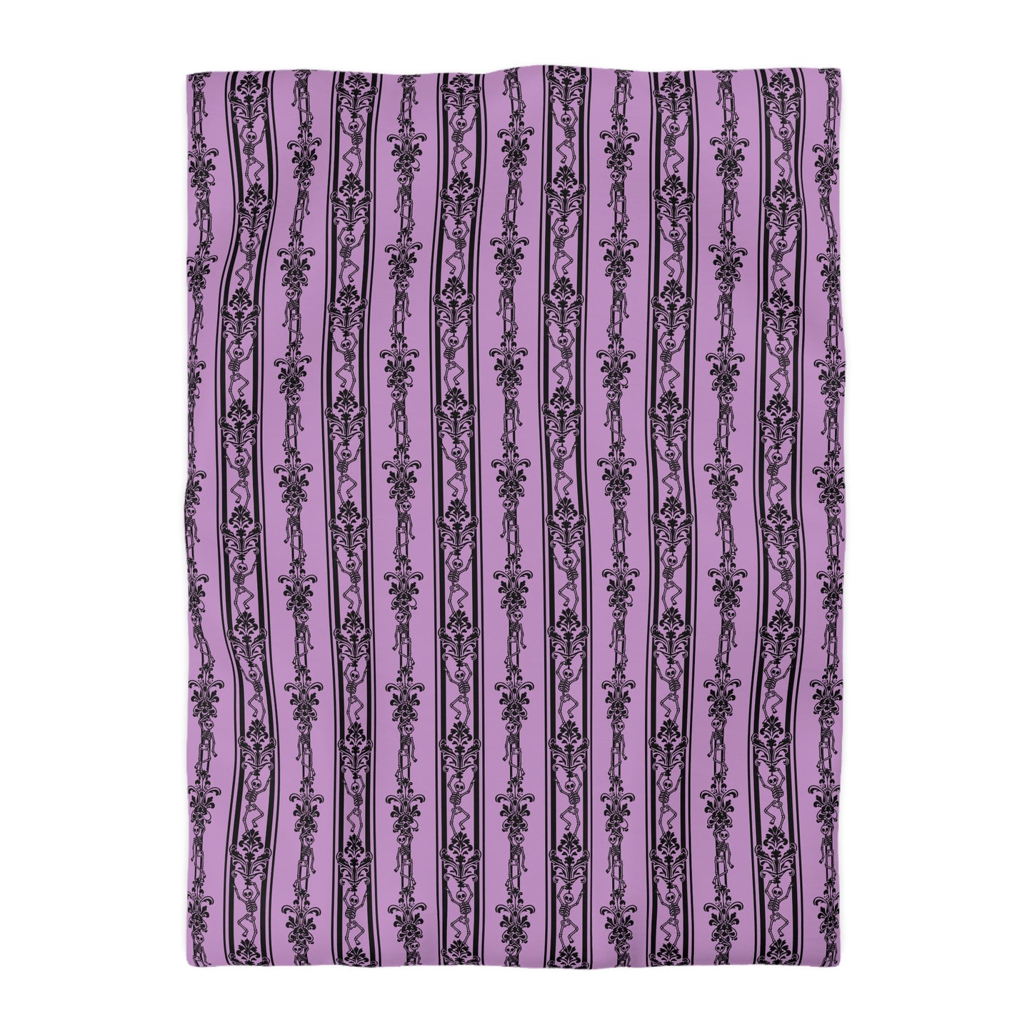 Baroque Dancing Skeleton Duvet Cover - Pink
