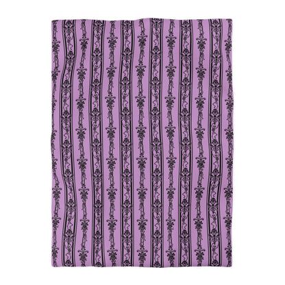 Baroque Dancing Skeleton Duvet Cover - Pink